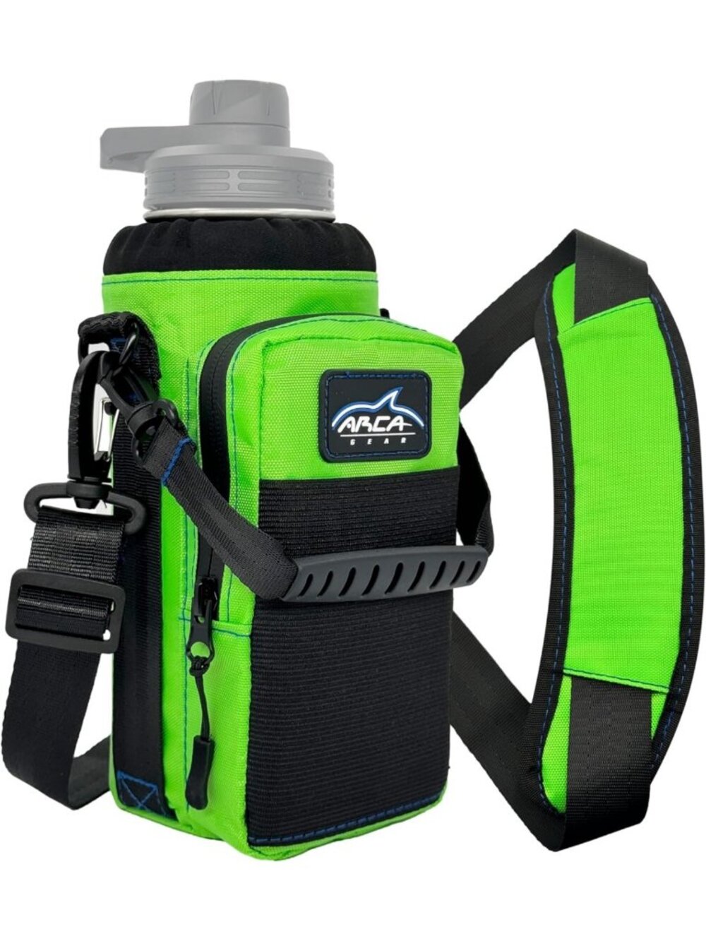 Insulated 32 oz Water Bottle Sling with Carry Handle, Shoulder Strap & Pouches